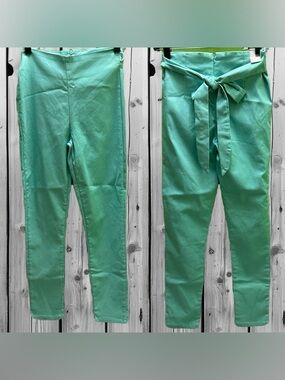 Everly Teal Skinny Tie-Waist Pants size 16